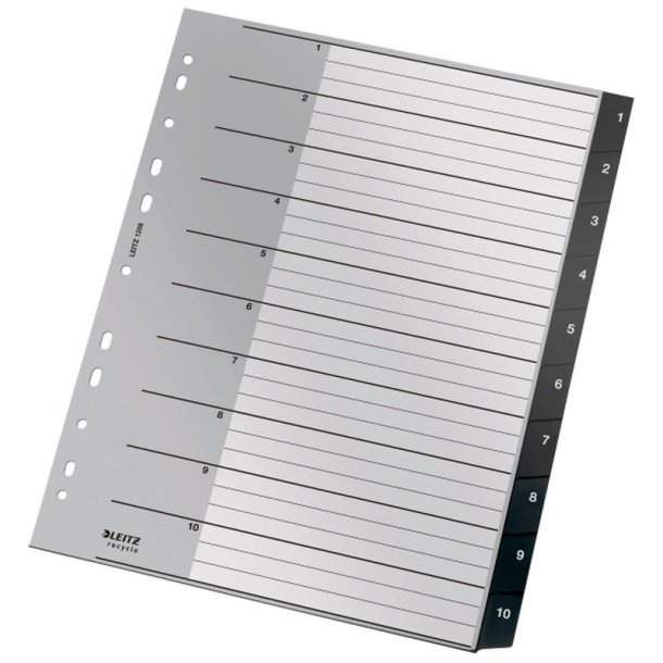 Leitz A4 Register - recycled - PP - 1-10 - sort