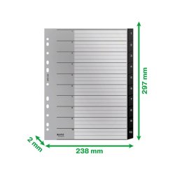 Leitz A4 Register - recycled - PP - 1-10 - sort