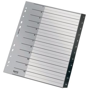 Leitz A4 Register - recycled - PP - 1-12 - sort