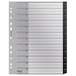 Leitz A4 Register - recycled - PP - 1-12 - sort