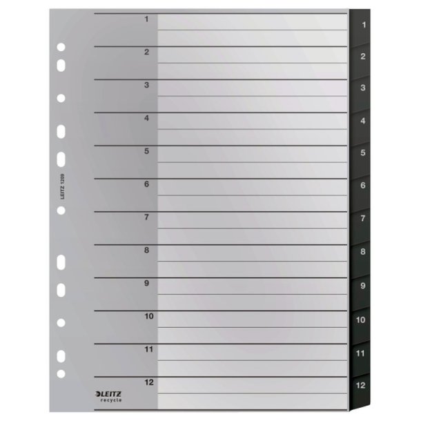 Leitz A4 Register - recycled - PP - 1-12 - sort