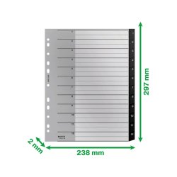 Leitz A4 Register - recycled - PP - 1-12 - sort