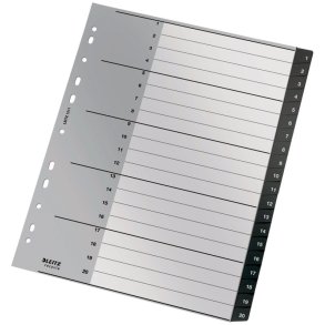 Leitz A4 Register - recycled - PP - 1-20 - sort