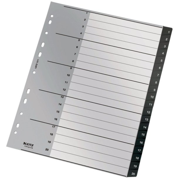 Leitz A4 Register - recycled - PP - 1-20 - sort