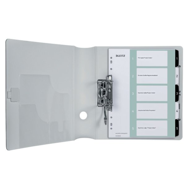 Leitz A4+ Register - printbar - PP - 1-5 - hvid/sort