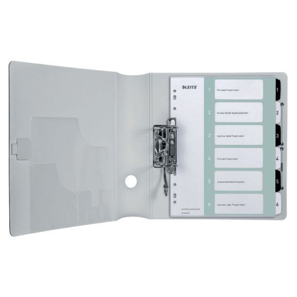 Leitz A4+ Register - printbar - PP - 1-6 - hvid/sort