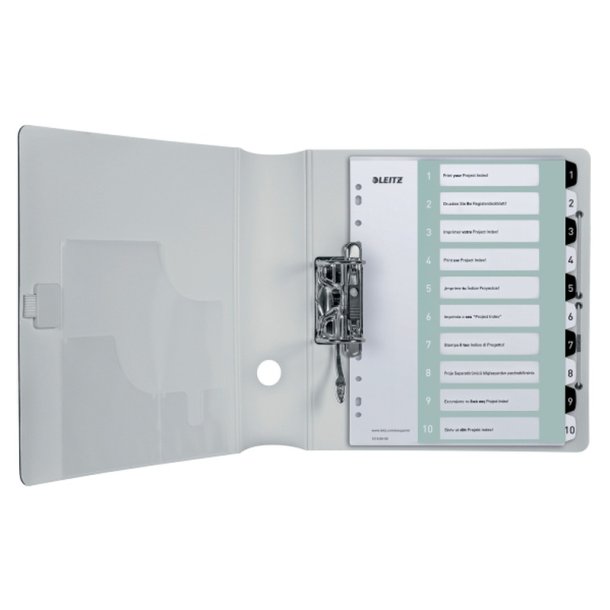Leitz A4+ Register - printbar - PP - 1-10 - hvid/sort