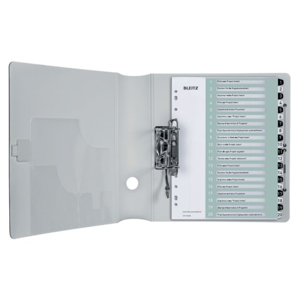 Leitz A4+ Register - printbar - PP - 1-20 - hvid/sort
