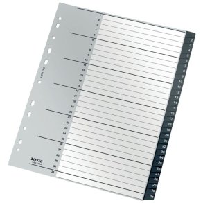 Leitz A4 Register - recycled - PP - 1-31 - sort