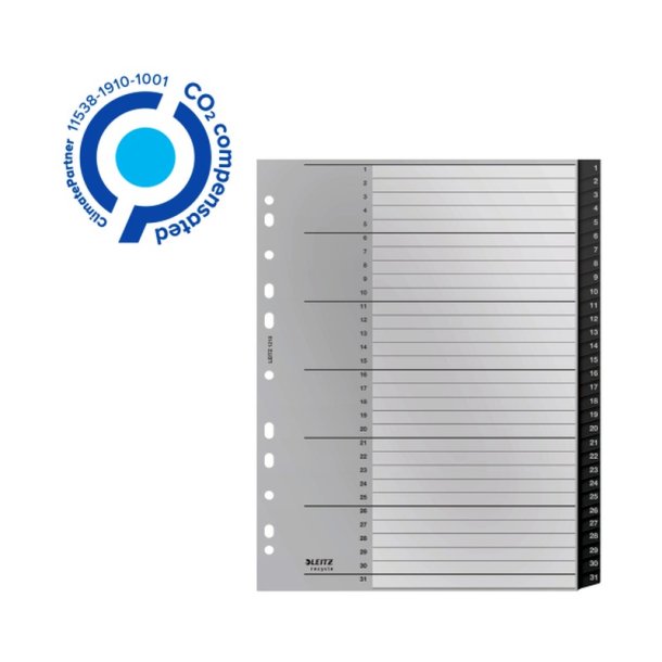 Leitz A4 Register - recycled - PP - 1-31 - sort