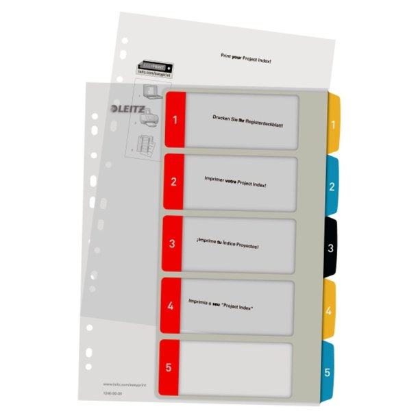 Leitz A4+ Register - printbar - PP - 1-5 - Cosy - farver