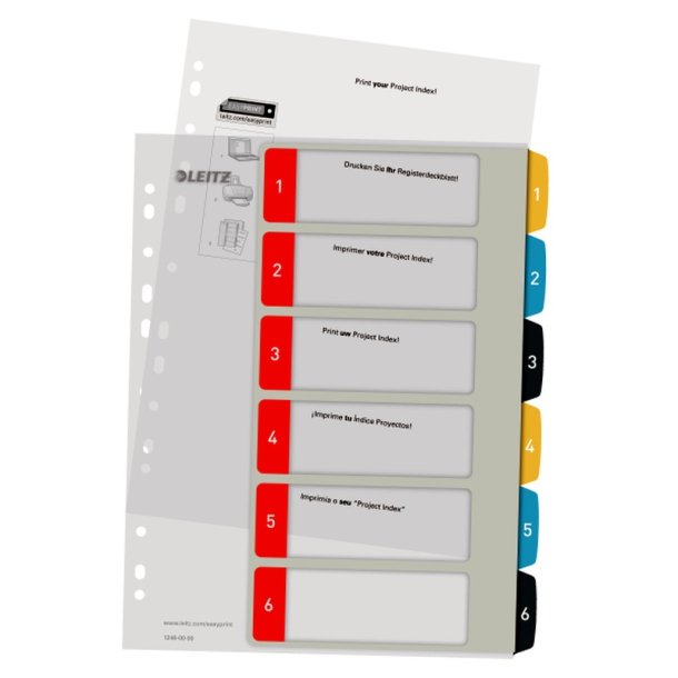 Leitz A4+ Register - printbar - PP - 1-6 - Cosy - farver