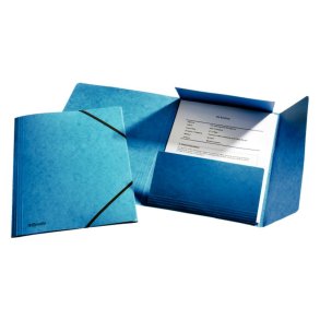 Esselte A4 3-klap mappe - elastikmappe - 330 g karton - bl