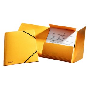 Esselte A4 3-klap mappe - elastikmappe - 330 g karton - gul