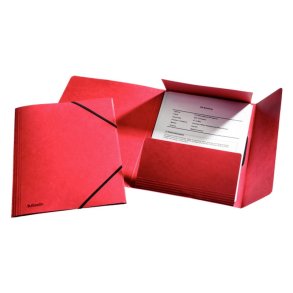 Esselte A4 3-klap mappe - elastikmappe - 330 g karton - rd