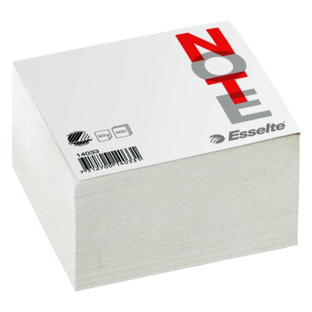 Esselte Kubusblok - 10x10cm - ulinieret - 500 ark