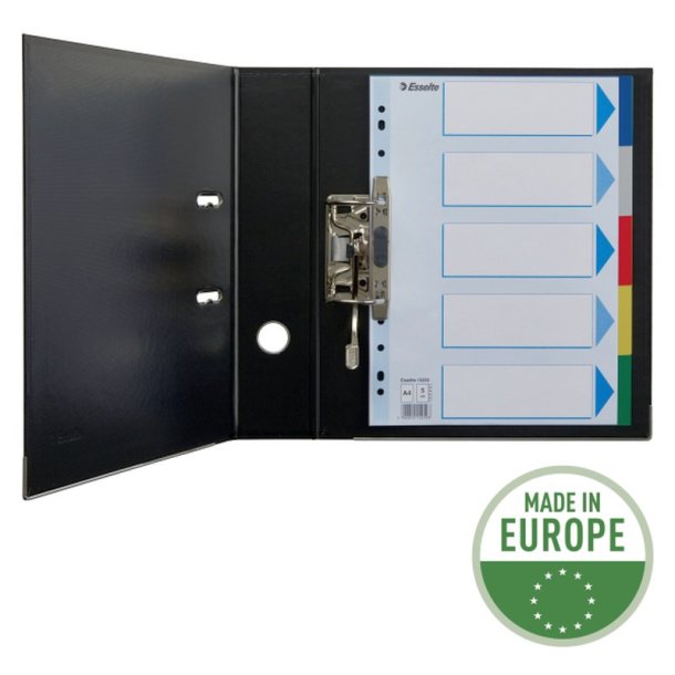 Esselte A4 Faneblade - PP - 5-delt - Farvede faner