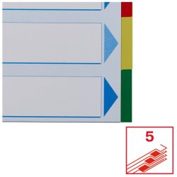 Esselte A4 Faneblade - PP - 5-delt - Farvede faner