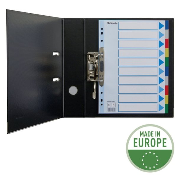Esselte A4 Faneblade - PP - 10-delt - Farvede faner