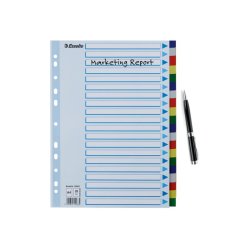 Esselte A4 Faneblade - PP - 20-delt - Farvede faner