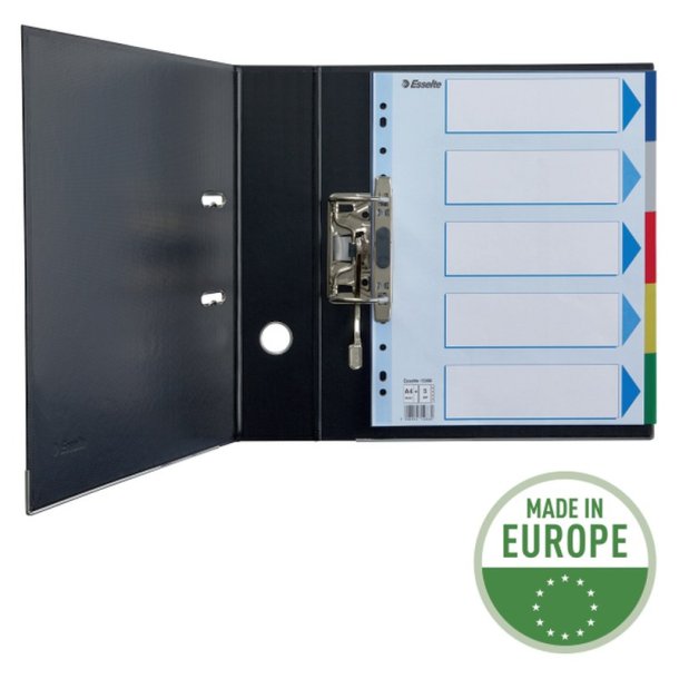 Esselte A4 maxi Faneblade - PP - 5-delt - Farvede faner