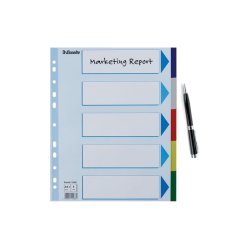 Esselte A4 maxi Faneblade - PP - 5-delt - Farvede faner