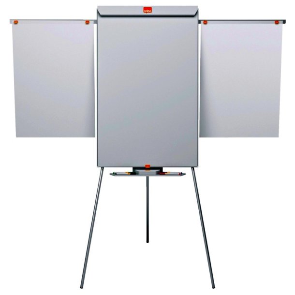 Nobo Flipover whiteboard - magnetisk lakeret stl<br>tripod ben + 2 udtrks arme