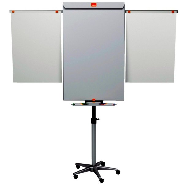 Nobo Flipover whiteboard - magnetisk lakeret stl<br>Lsbare Hjul + 2 udtrks arme