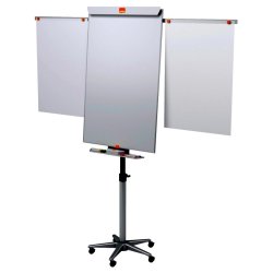 Nobo Flipover whiteboard p hjul - magnetisk lakeret stl - 2 sider