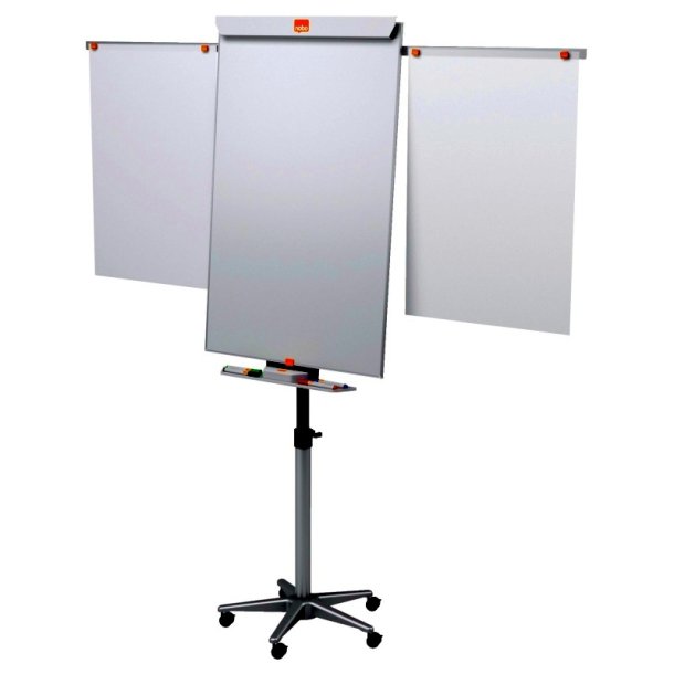 Nobo Flipover whiteboard p hjul - magnetisk lakeret stl - 2 sider