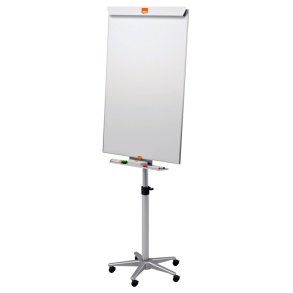 Nobo Flipover whiteboard p� hjul - magnetisk lakeret st�l