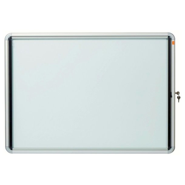 Nobo Opslagsskab - glas - indendrs - Magnetisk og lsbar - 6x A4 ark - hvid