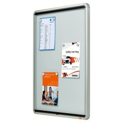 Nobo Opslagsskab - glas - indendrs - Magnetisk og lsbar - 6x A4 ark - hvid