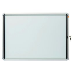 Nobo Opslagsskab - glas - indendrs - Magnetisk og lsbar - 8x A4 ark - hvid