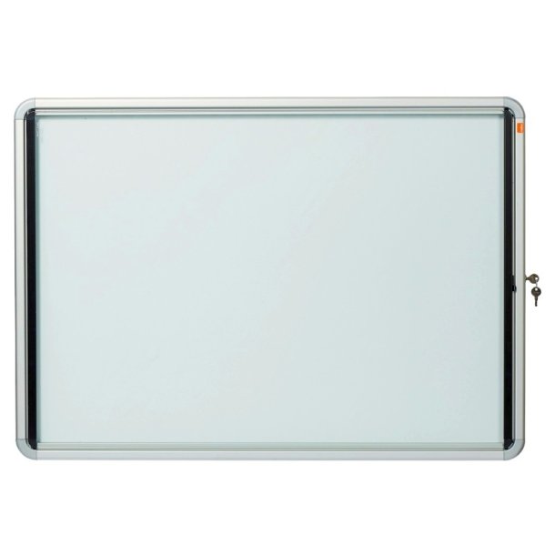 Nobo Opslagsskab - glas - indendrs - Magnetisk og lsbar - 8x A4 ark - hvid