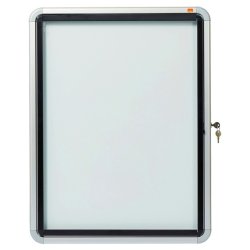 Nobo Opslagsskab - glas - udendrs - Magnetisk og lsbar - 4x A4 ark - hvid