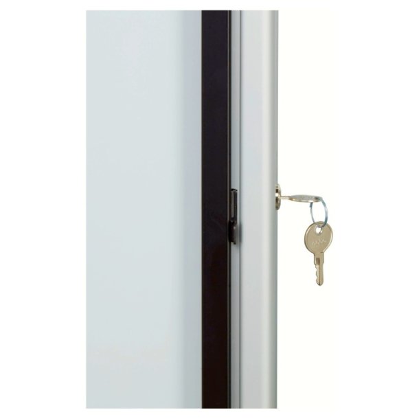 Nobo Opslagsskab - glas - udendrs - Magnetisk og lsbar - 4x A4 ark - hvid