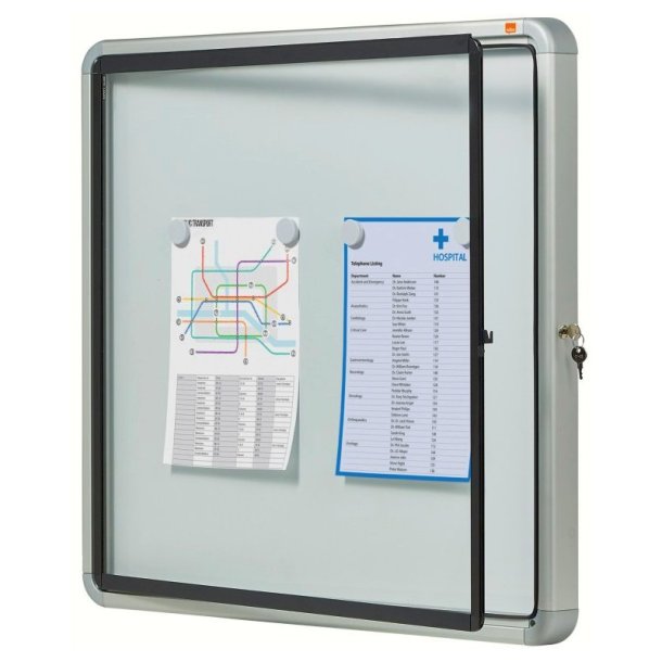 Nobo Opslagsskab i glas - udendrs - lsbar - magnetisk - 6xA4 ark - 70,9x66,8 cm
