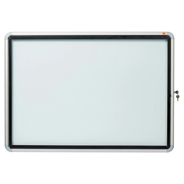 Nobo Opslagsskab - glas - udendrs - Magnetisk og lsbar - 8x A4 ark - hvid