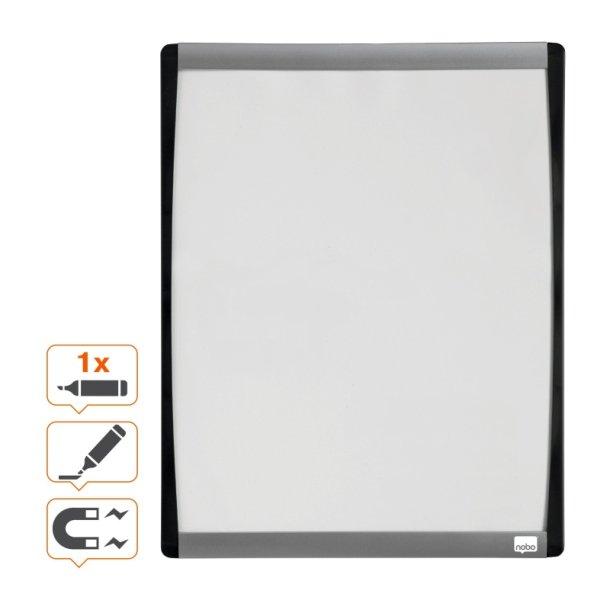 Nobo Whiteboard tavle - buet ramme - hvid - 33,5x28cm