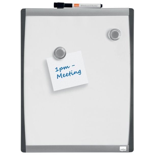 Nobo Whiteboard tavle - buet ramme - hvid - 33,5x28cm