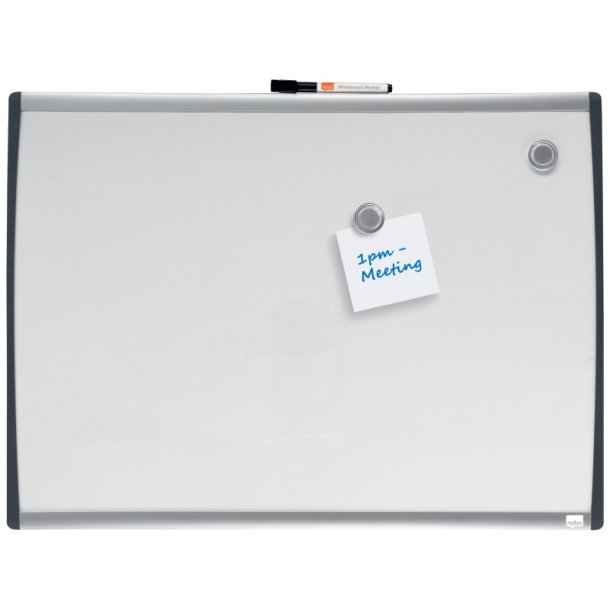 Nobo Whiteboard tavle - buet ramme - hvid - 58,5x43cm