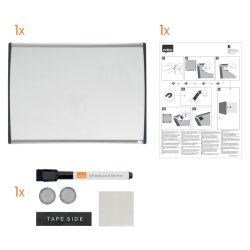 Nobo Whiteboard tavle - buet ramme - hvid - 58,5x43cm