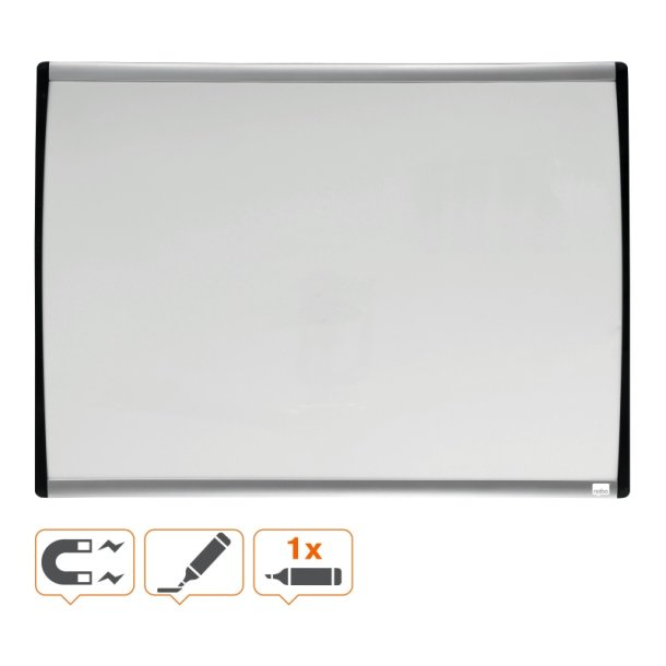 Nobo Whiteboard tavle - buet ramme - hvid - 58,5x43cm