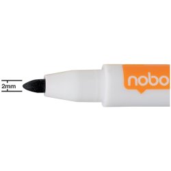 Nobo Whiteboard Marker - mini fin rund spids - 2mm - assorteret farver - 6 stk.