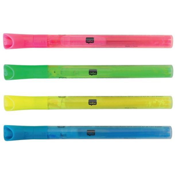 Nobo Whiteboard Marker - neon - rund spids - 2mm - assorteret farver - 4 stk.