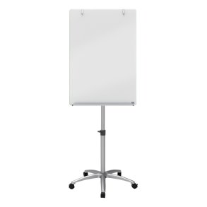 Nobo flipover glastavle p� hjul - magnetisk sikkerhedsglas