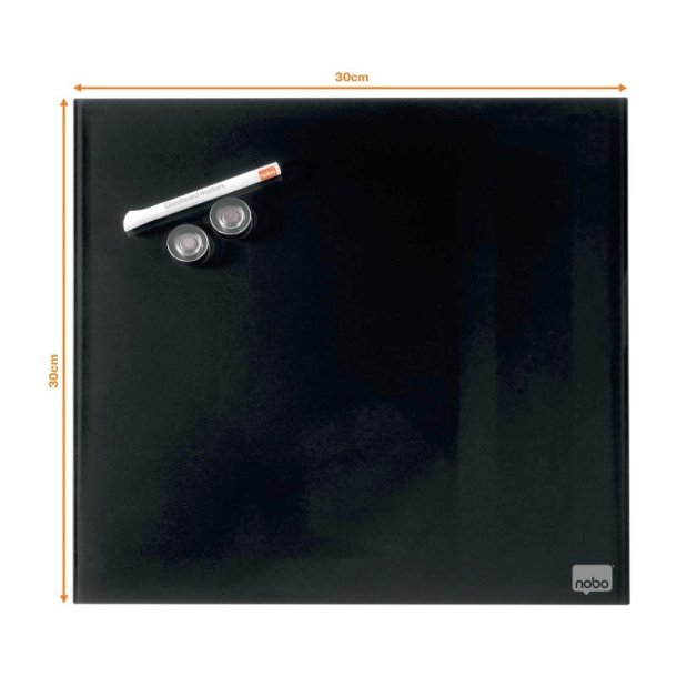 Nobo Glastavle - Diamond - dry wipe magnetisk overflade - 30x30 cm - sort
