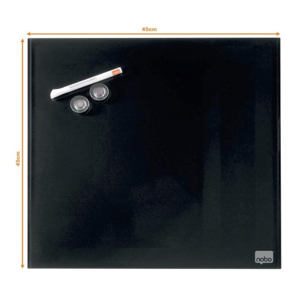 Nobo Glastavle - Diamond - dry wipe magnetisk overflade - 45x45 cm - sort