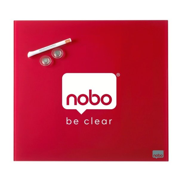 Nobo Glastavle - Diamond - dry wipe magnetisk overflade - 30x30 cm - rd